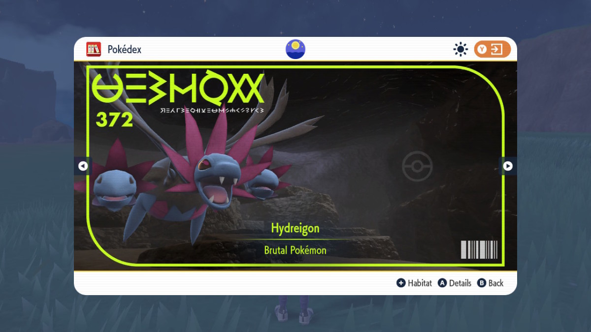 Pokemon Scarlet and Violet Pokedex Hydreion